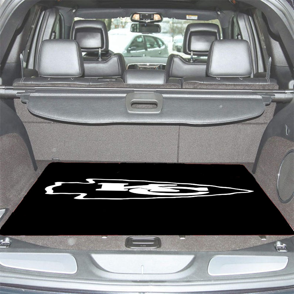 Black White Kansas City Chiefs Logo Car Trunk Mat Non Slip