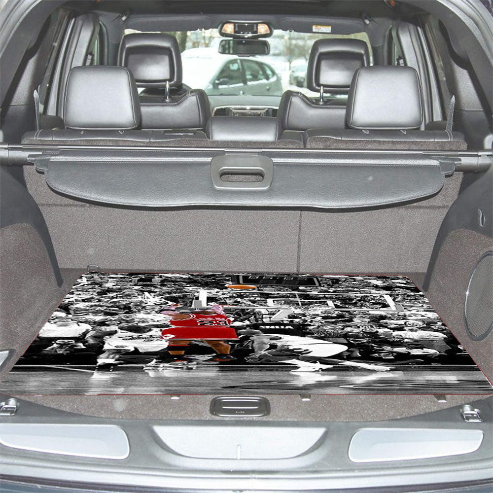 Black White Michael Jordan Last Shot Car Trunk Mat Non Slip