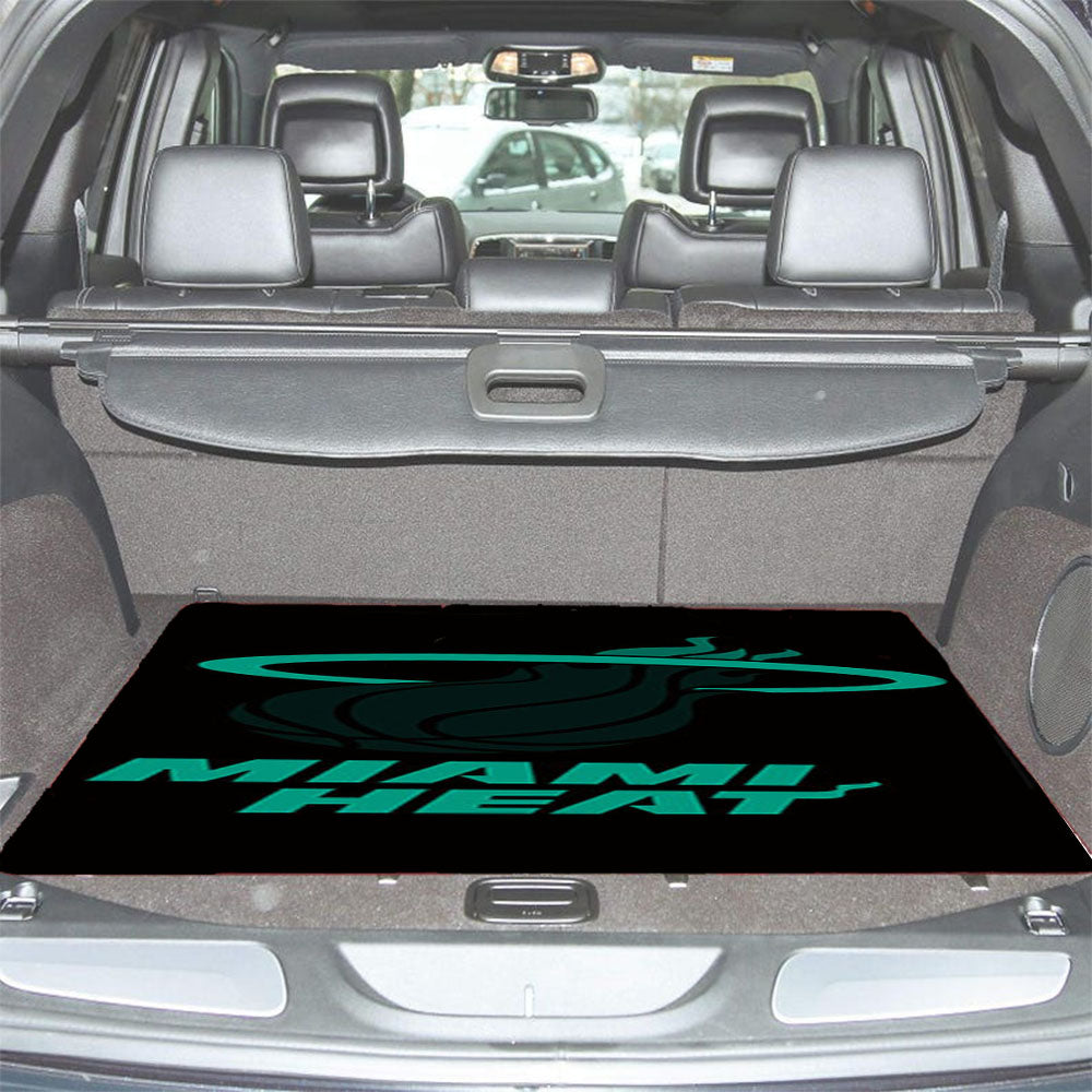 Blue Black Miami Heat Car Trunk Mat Non Slip