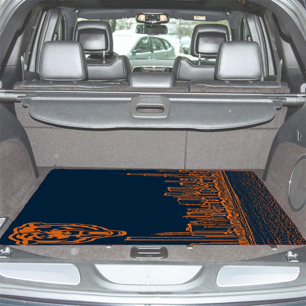 Blue Chicago Bear Car Trunk Mat Non Slip