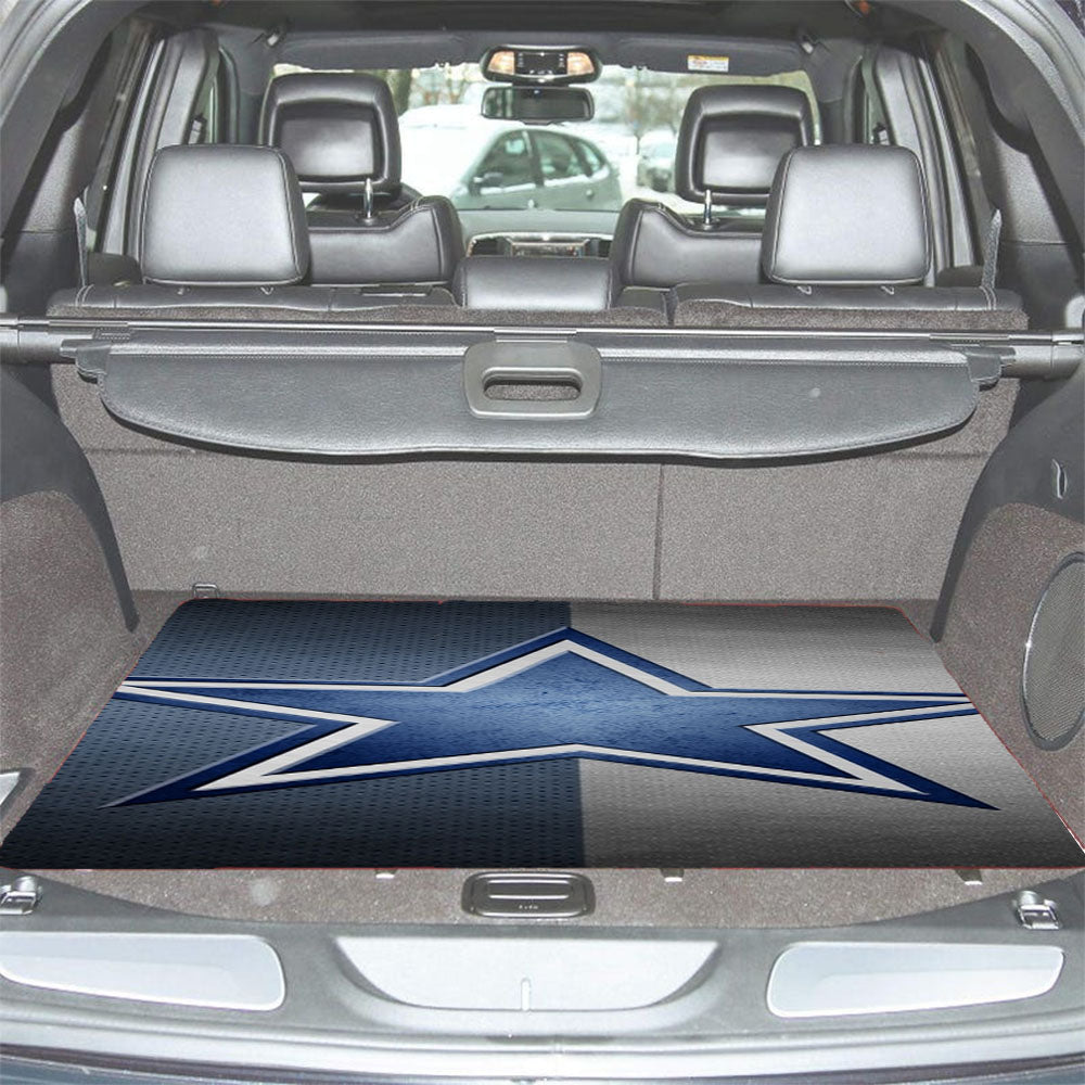 Blue Grey Star Symbol Dallas Cowboys Logo Car Trunk Mat Non Slip