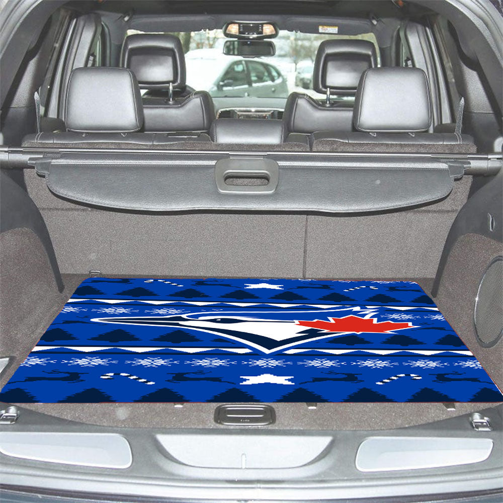 Blue Jays Christmas Sweater Car Trunk Mat Non Slip