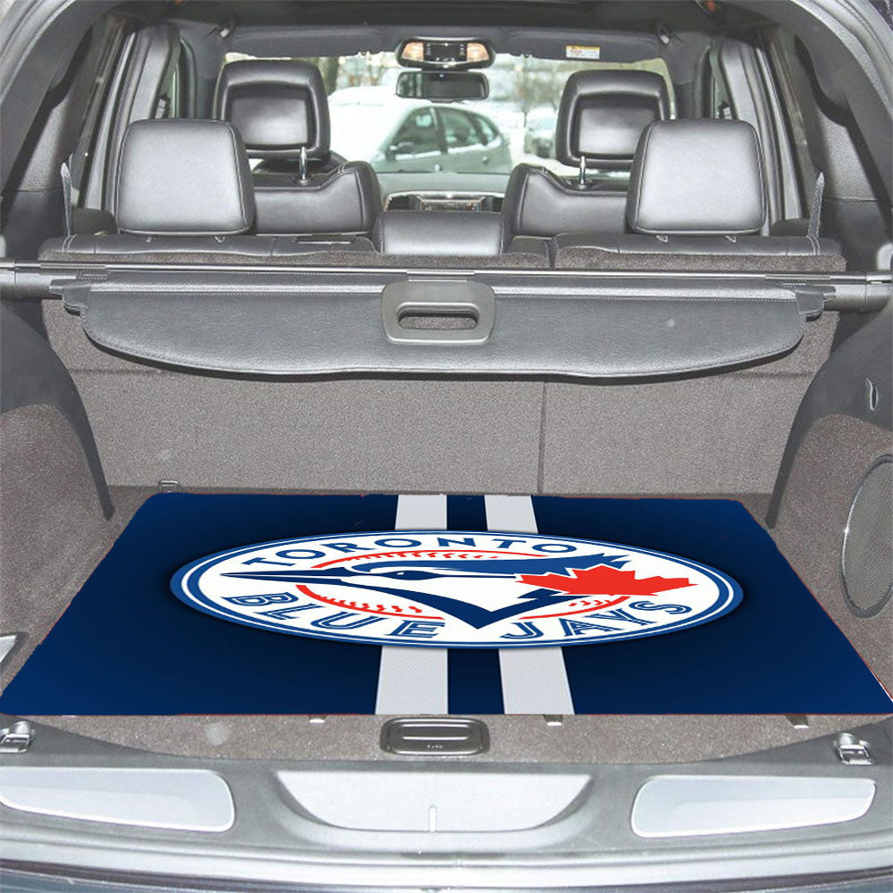 Blue Jays Logo And Stripes Car Trunk Mat Non Slip