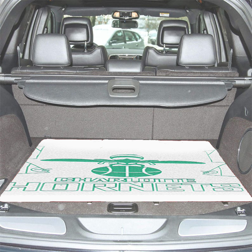 Blue White Charlotte Hornets Car Trunk Mat Non Slip
