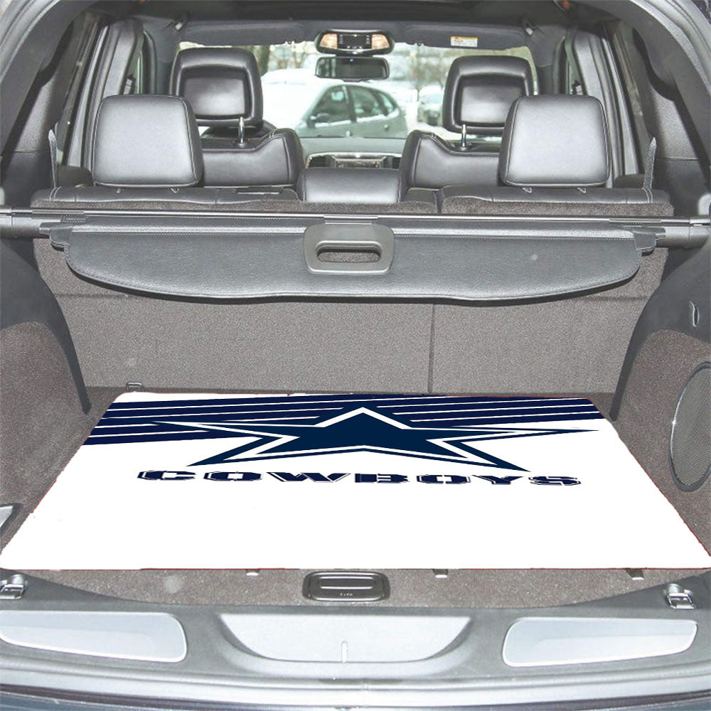 Blue White Cowboys Dallas Wallpaper Car Trunk Mat Non Slip