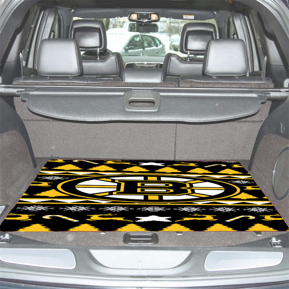 Boston Bruins Christmas Sweater Car Trunk Mat Non Slip