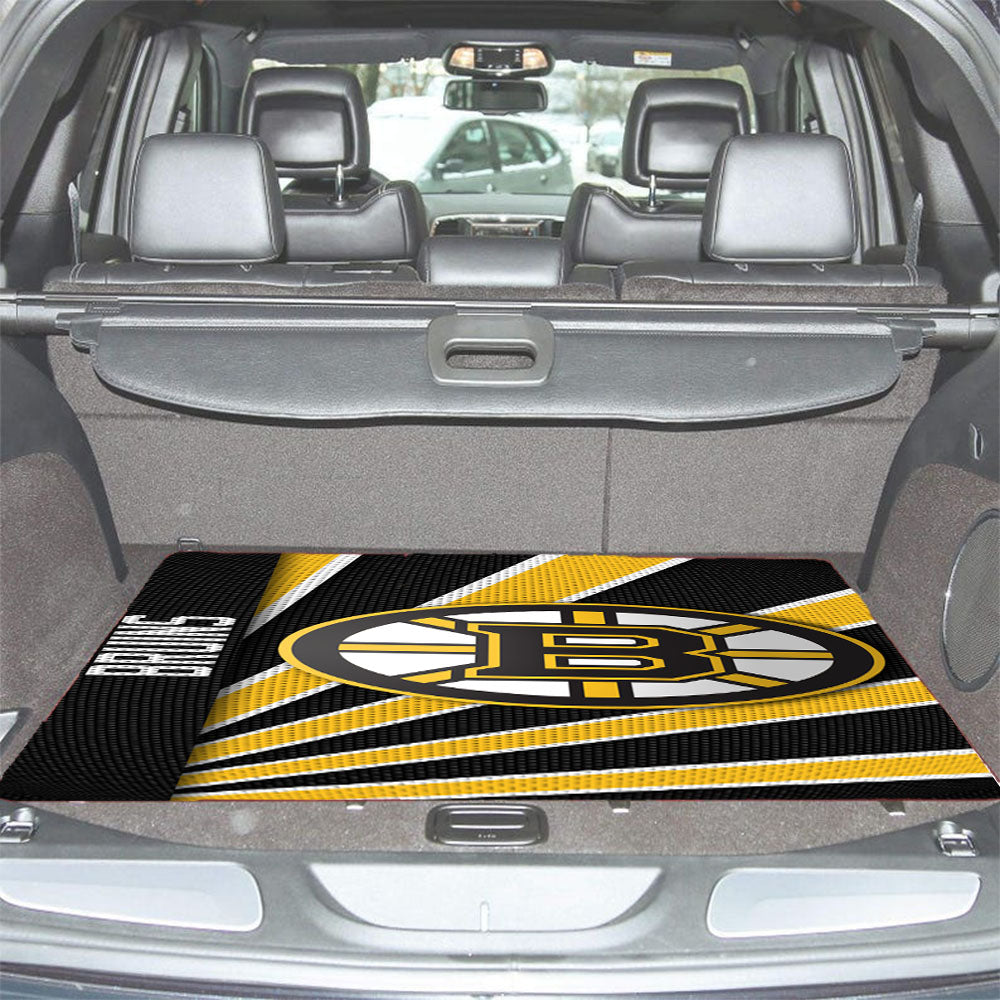 Boston Bruins Stripe Wallpaper Car Trunk Mat Non Slip