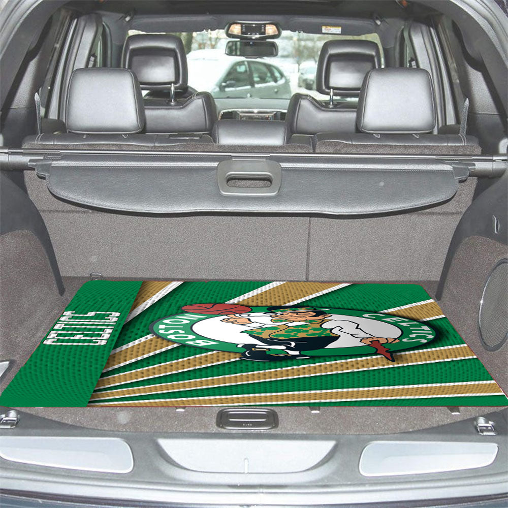Boston Celtics Stripe Wallpaper Car Trunk Mat Non Slip