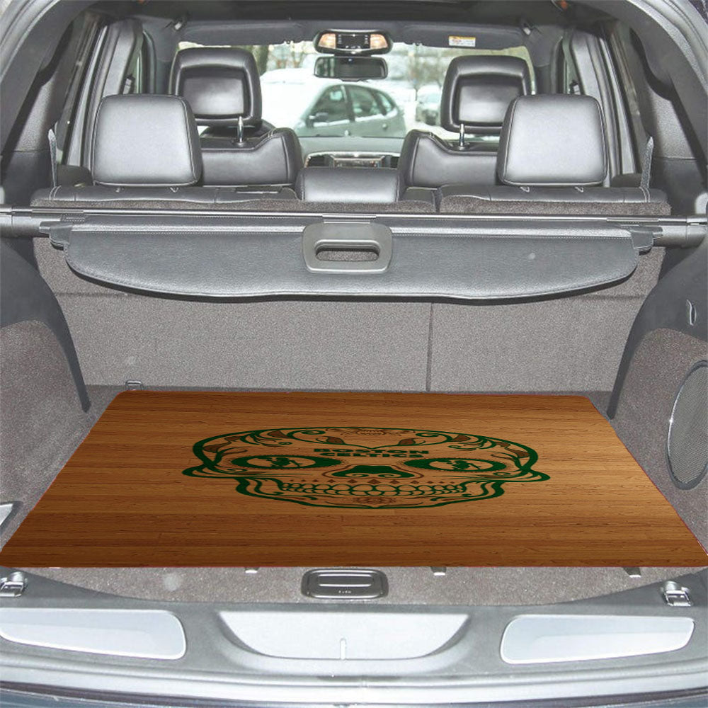 Boston Celtics Sugar Skull Wooden Wallpapers Car Trunk Mat Non Slip