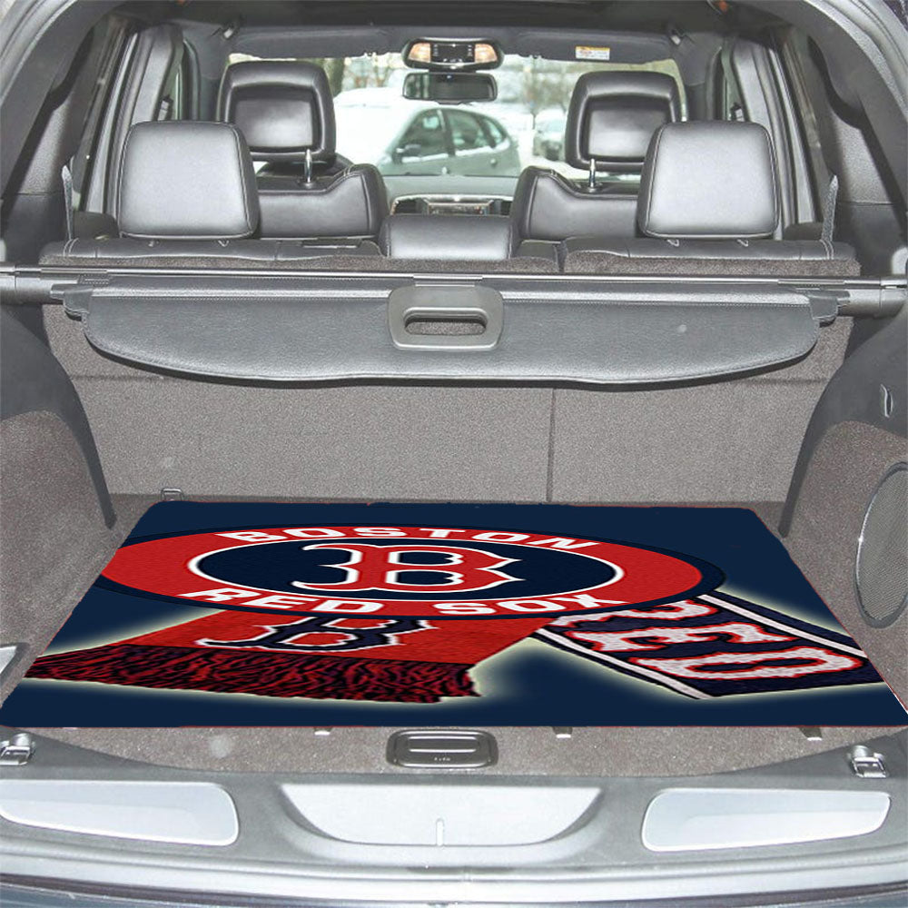 Boston Red Car Trunk Mat Non Slip