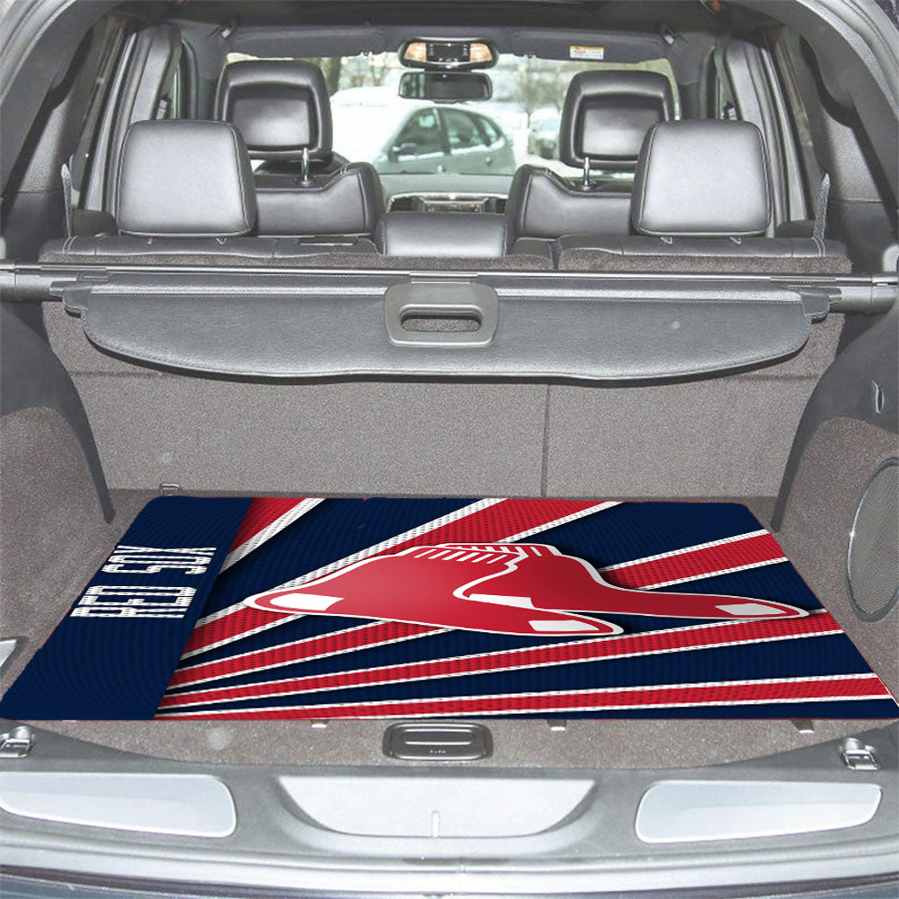 Boston Red Sox Stripe Wallpaper Car Trunk Mat Non Slip