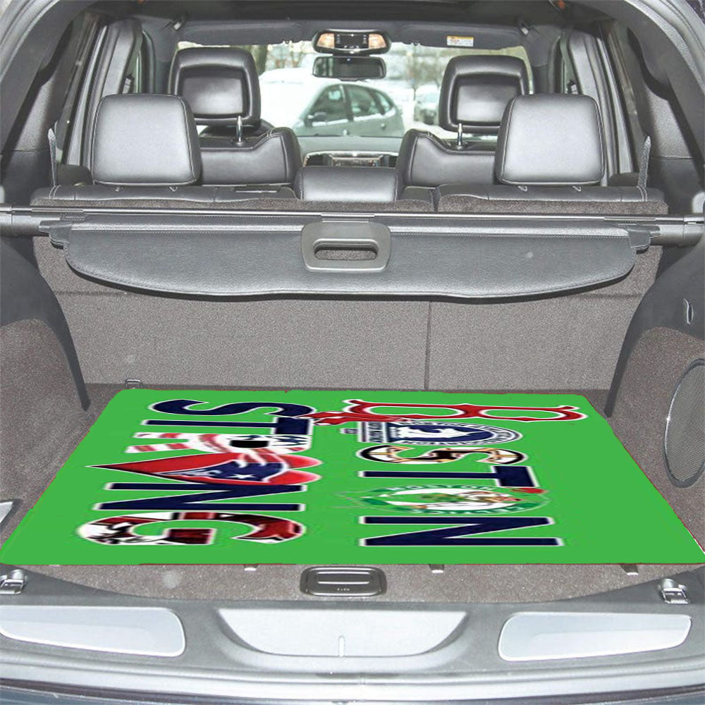 Boston Strong Green Car Trunk Mat Non Slip