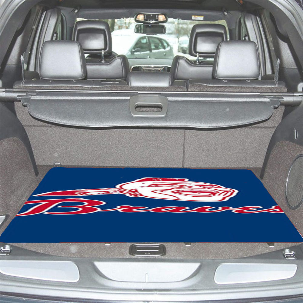 Braves Baseball Logo Blue Car Trunk Mat Non Slip