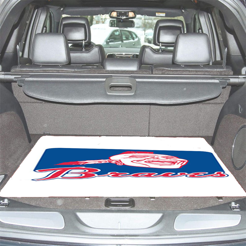 Braves Blue Art Car Trunk Mat Non Slip