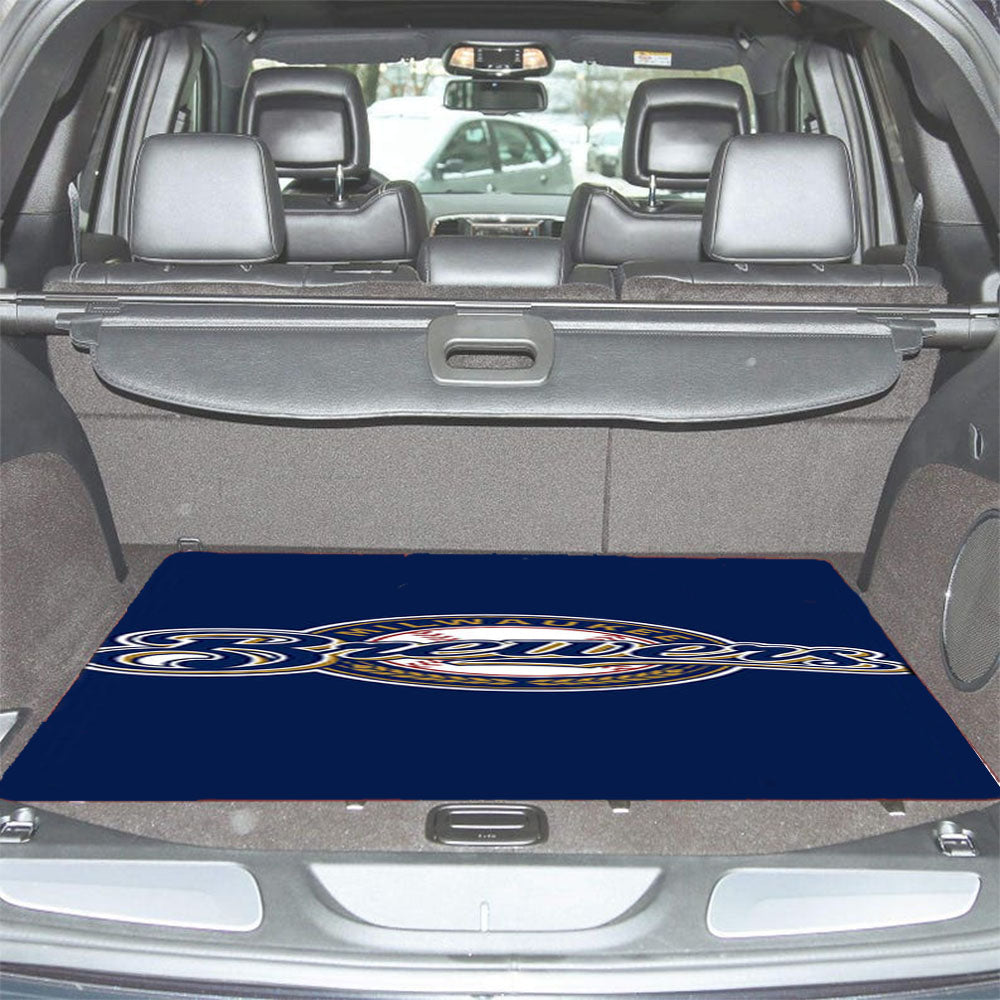 Brewers Baseball Logo Blue Car Trunk Mat Non Slip