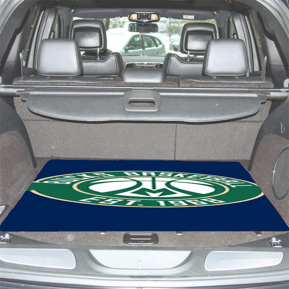 Bucks Basketball Logo Blue Car Trunk Mat Non Slip
