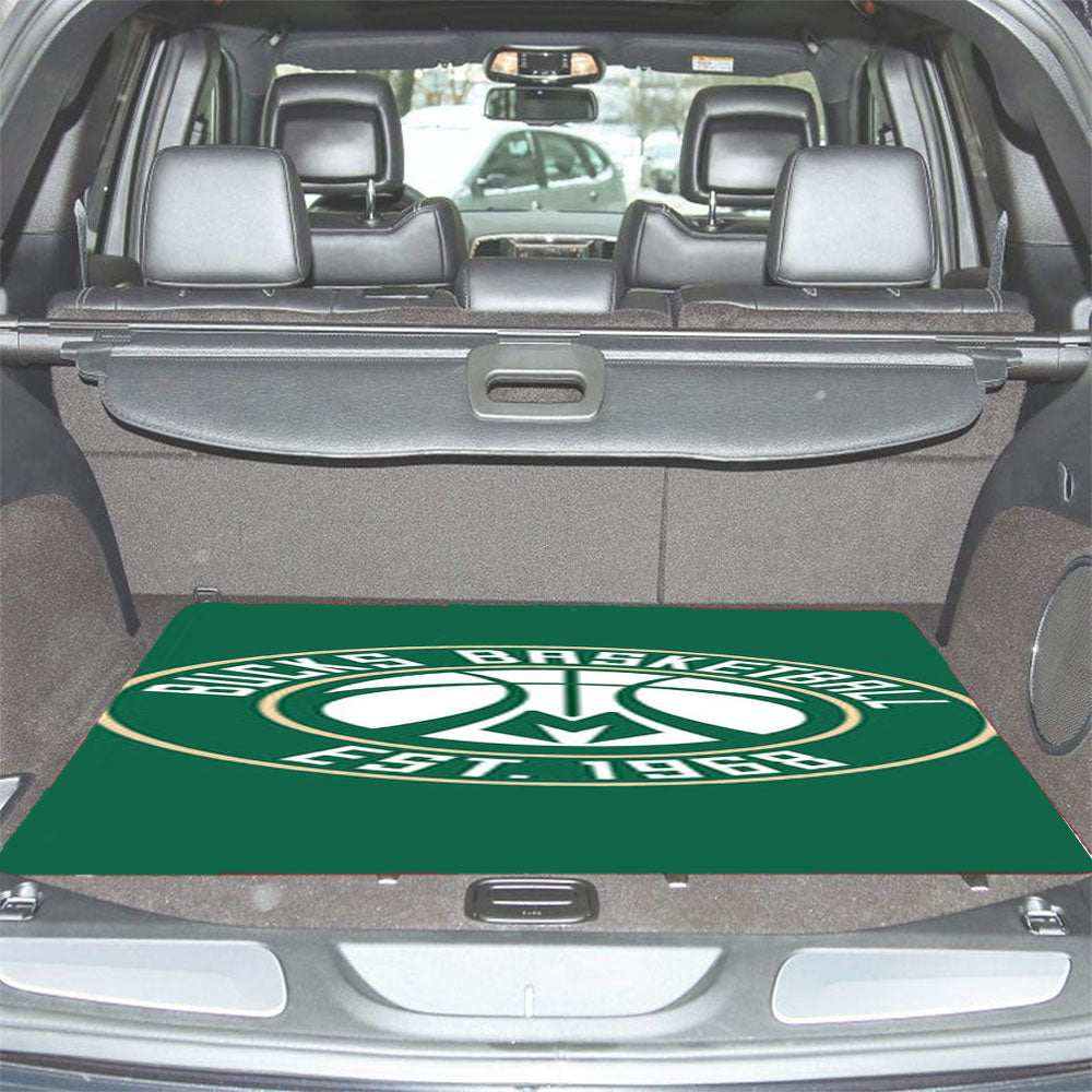 Bucks Basketball Logo Green Car Trunk Mat Non Slip