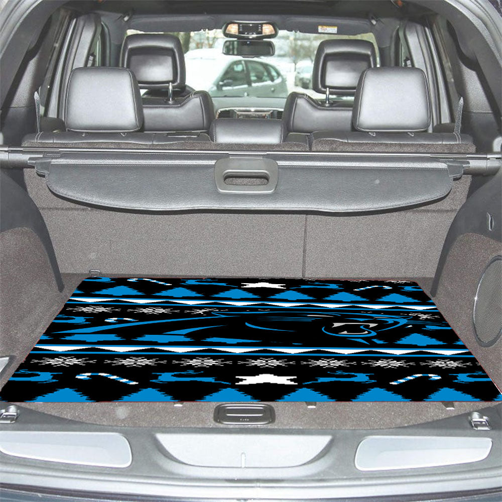 Carolina Panthers Christmas Sweater Car Trunk Mat Non Slip