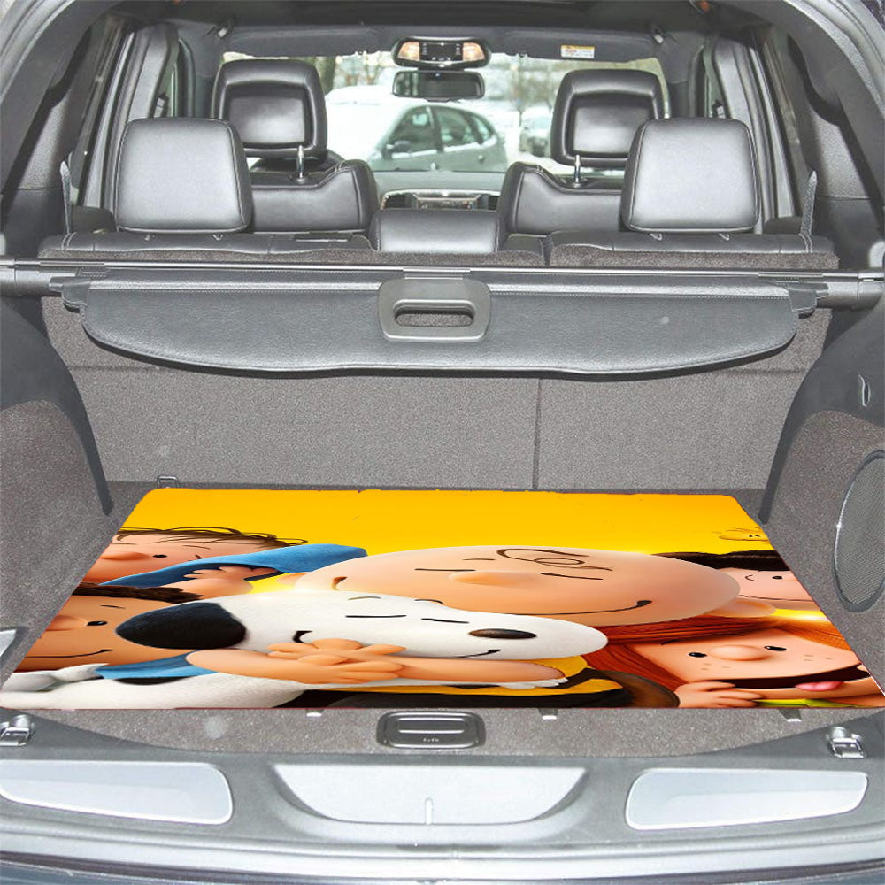 Charlie Brown And Snoopy Hugs The Peanuts Movie Poster Car Trunk Mat Non Slip