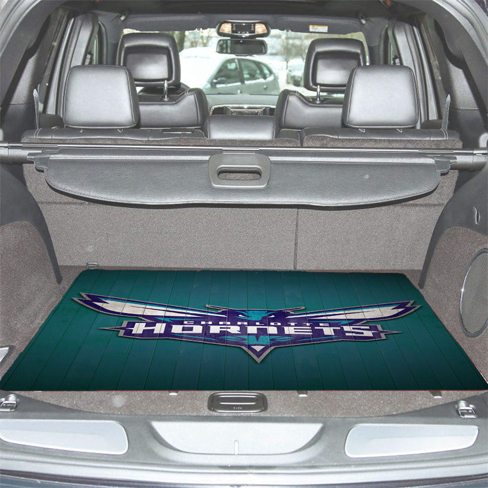 Charlotte Hornets Wood Logo Car Trunk Mat Non Slip