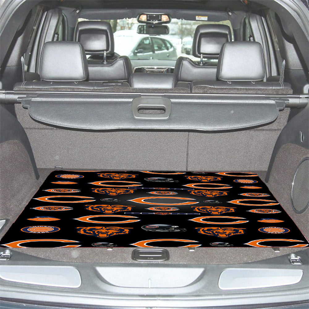 Chicago Bears Logo Pattern Wallpaper Car Trunk Mat Non Slip