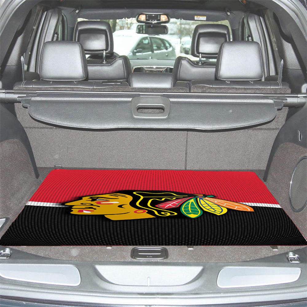 Chicago Blackhawks Logo Fiber Car Trunk Mat Non Slip