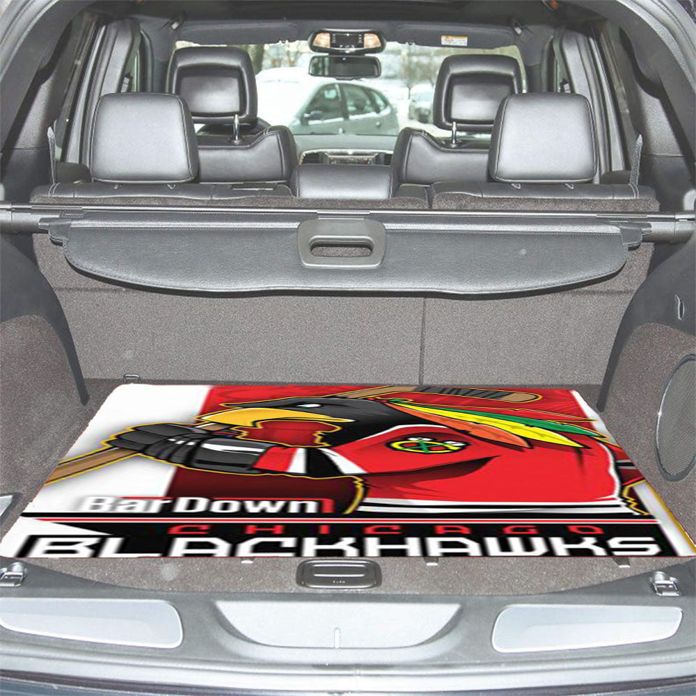 Chicago Blackhawks Mascot Car Trunk Mat Non Slip