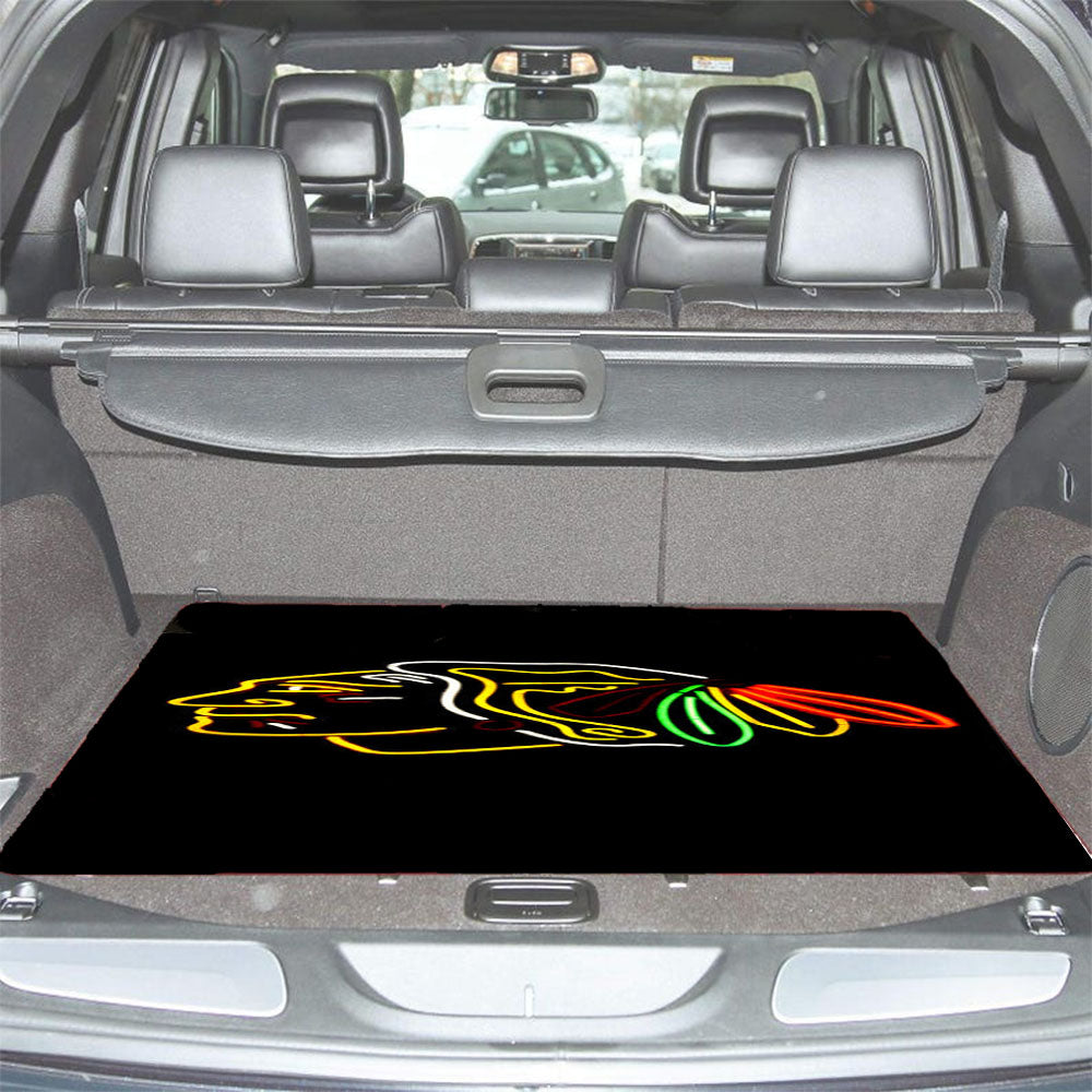 Chicago Blackhawks Neon Car Trunk Mat Non Slip
