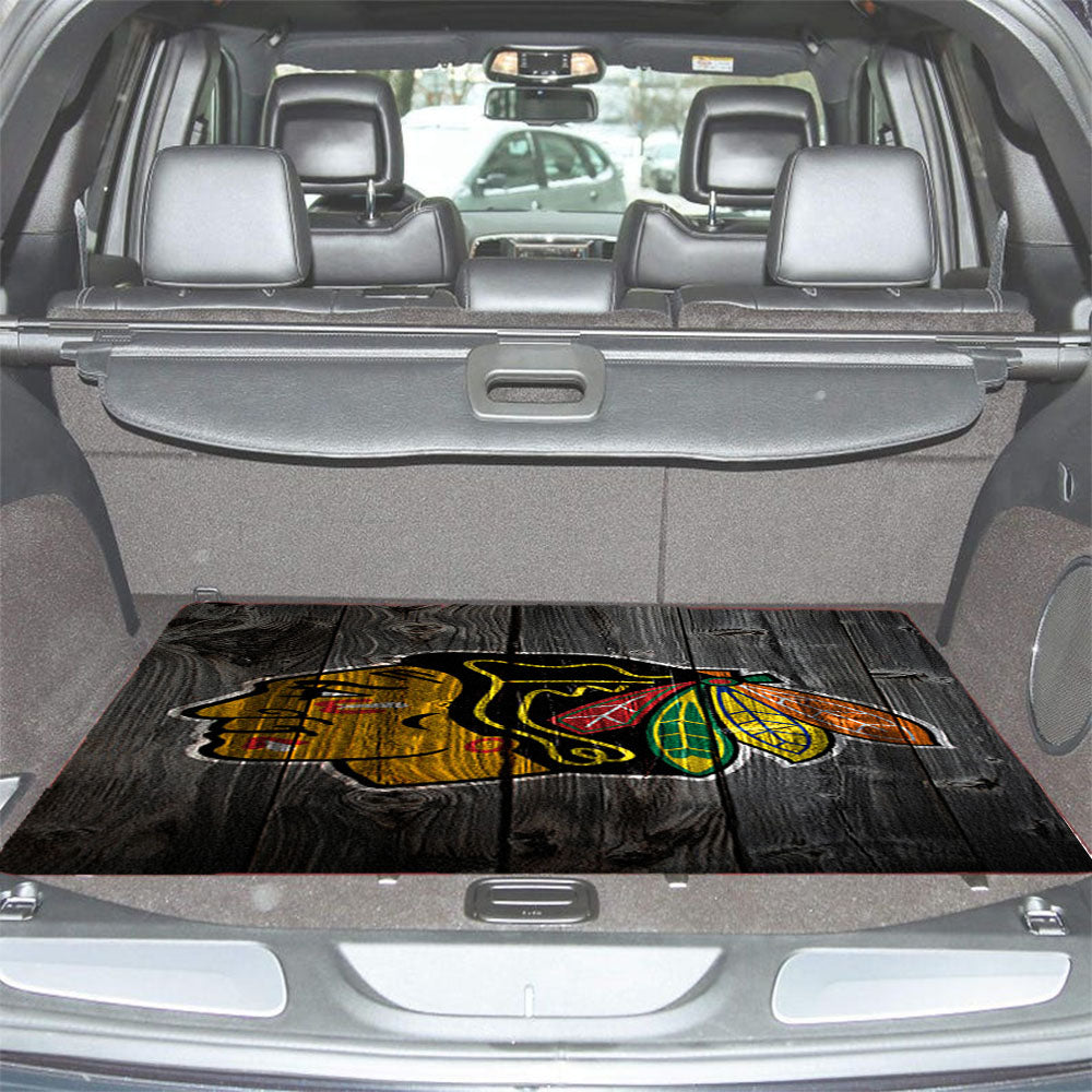 Chicago Blackhawks Wooden Car Trunk Mat Non Slip