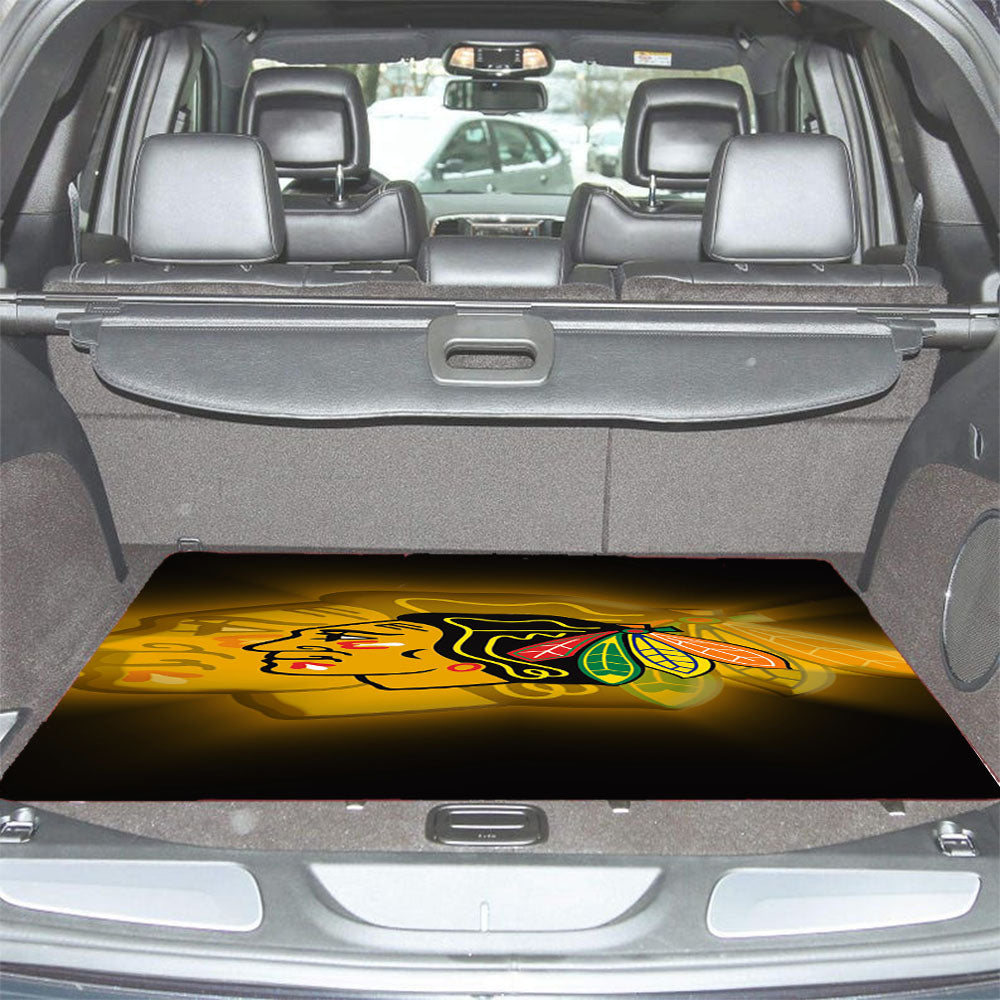 Chicago Blackhawks Yellow Silhouette Car Trunk Mat Non Slip