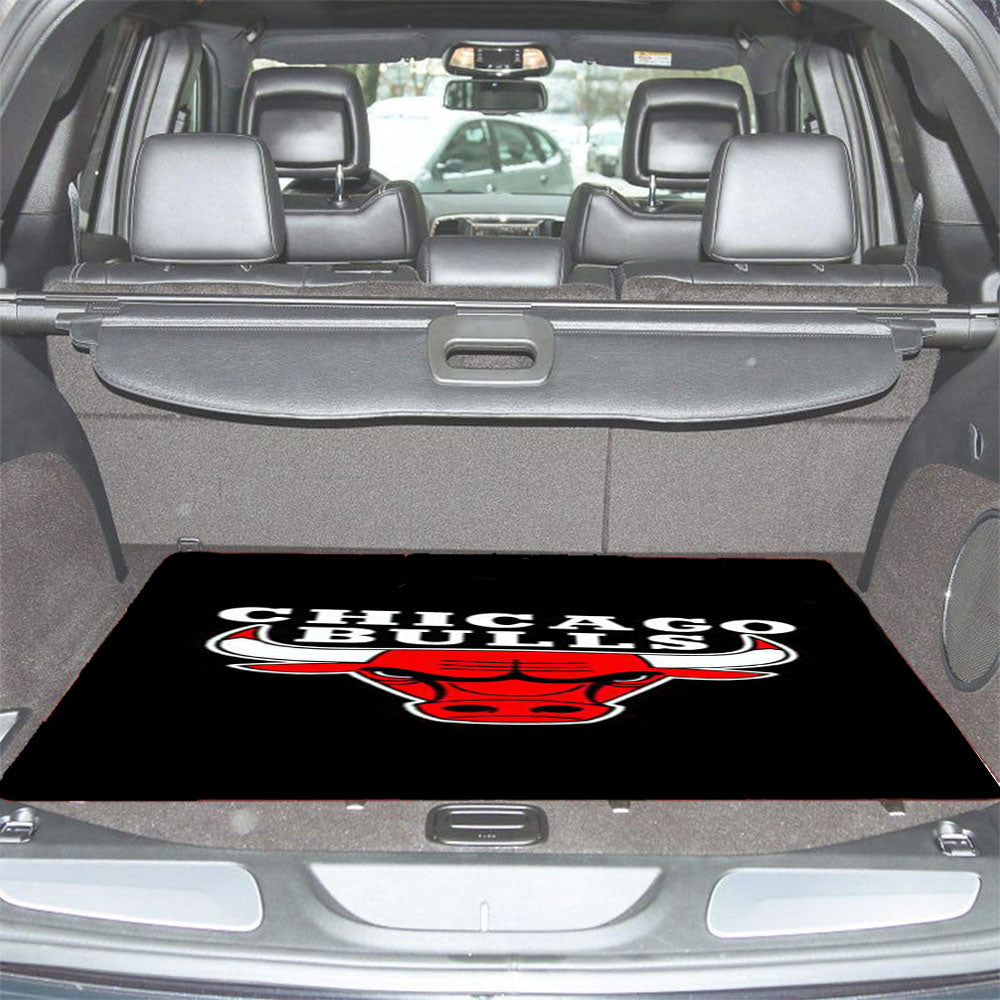 Chicago Bulls Logo Black Car Trunk Mat Non Slip
