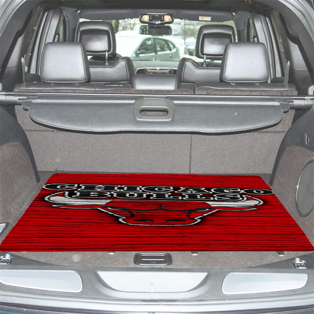 Chicago Bulls Logo Red Car Trunk Mat Non Slip