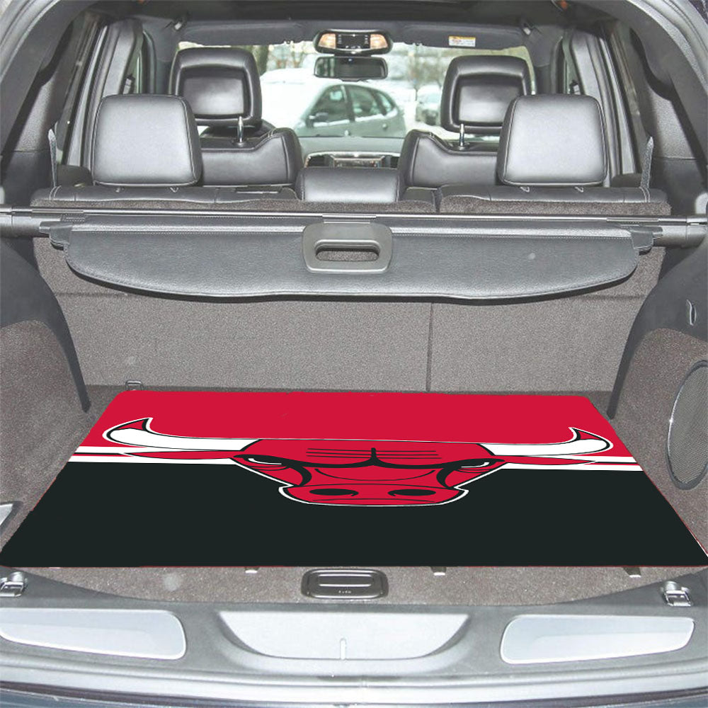 Chicago Bulls Logo Red Black Wallpaper Car Trunk Mat Non Slip
