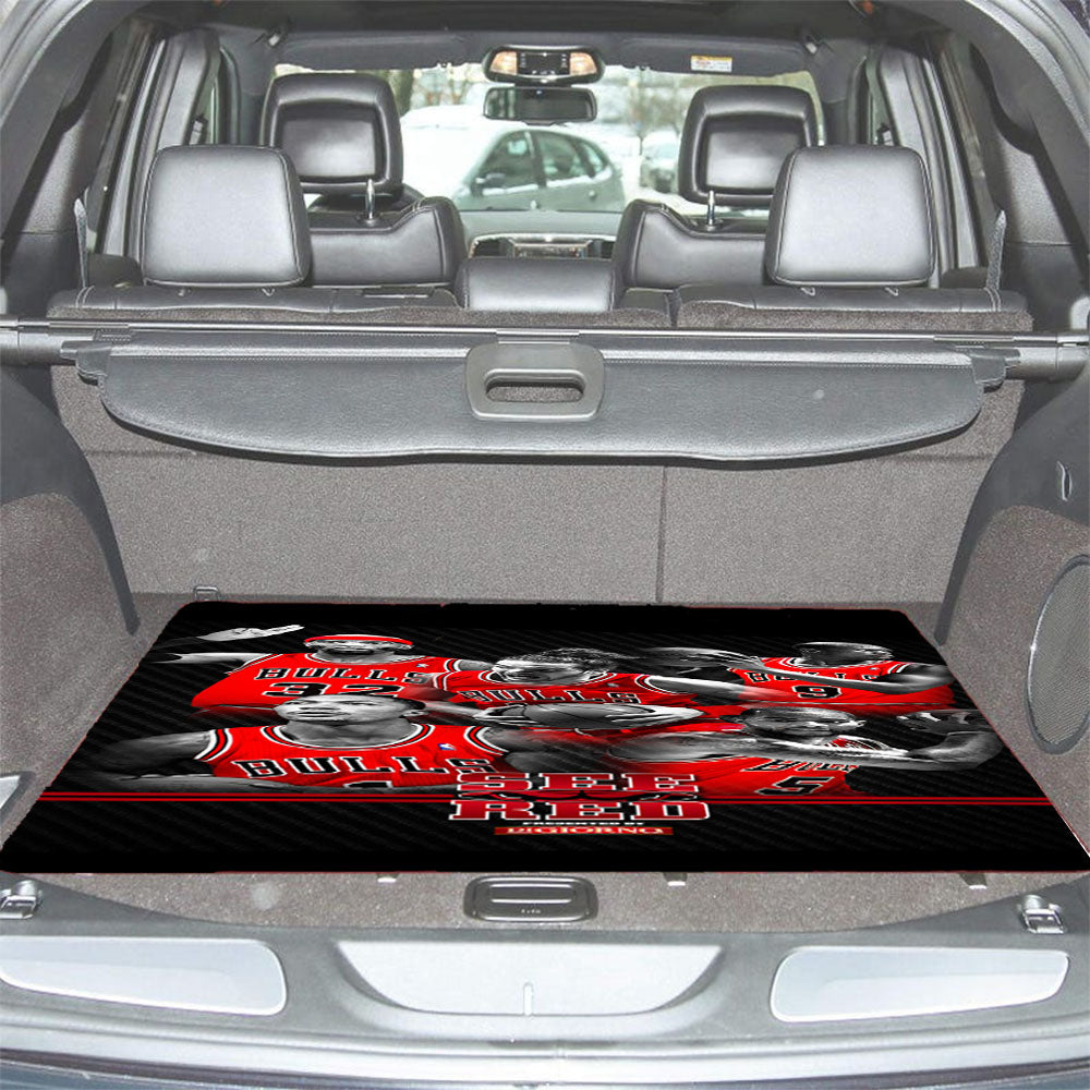 Chicago Bulls See Red Team Car Trunk Mat Non Slip