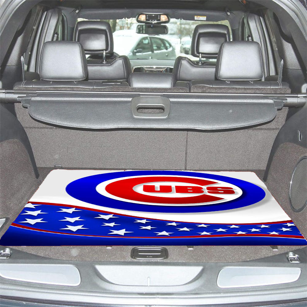 Chicago Cubs American Flag Car Trunk Mat Non Slip