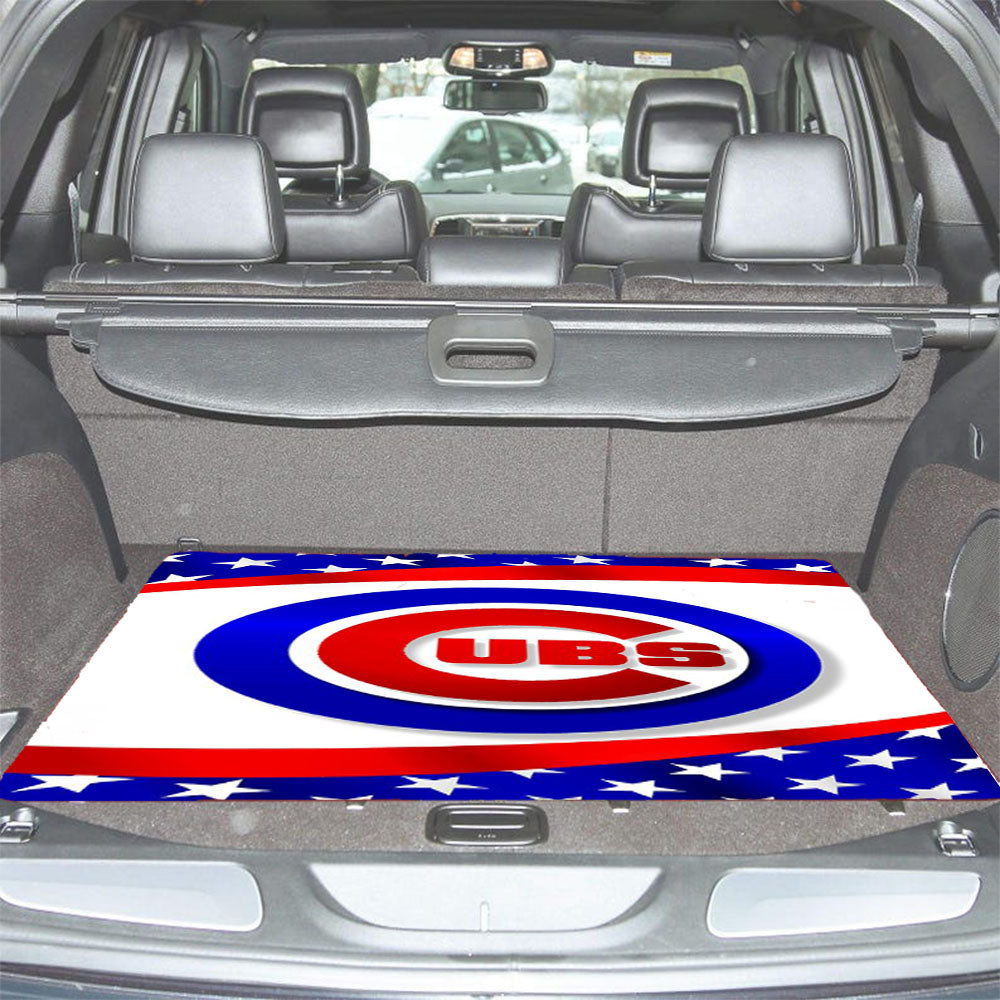 Chicago Cubs American Flag Pattern Car Trunk Mat Non Slip