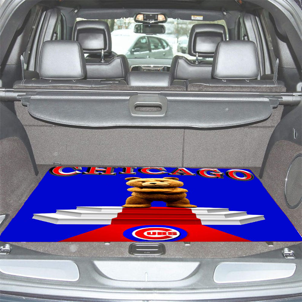 Chicago Cubs Blue Bear Car Trunk Mat Non Slip