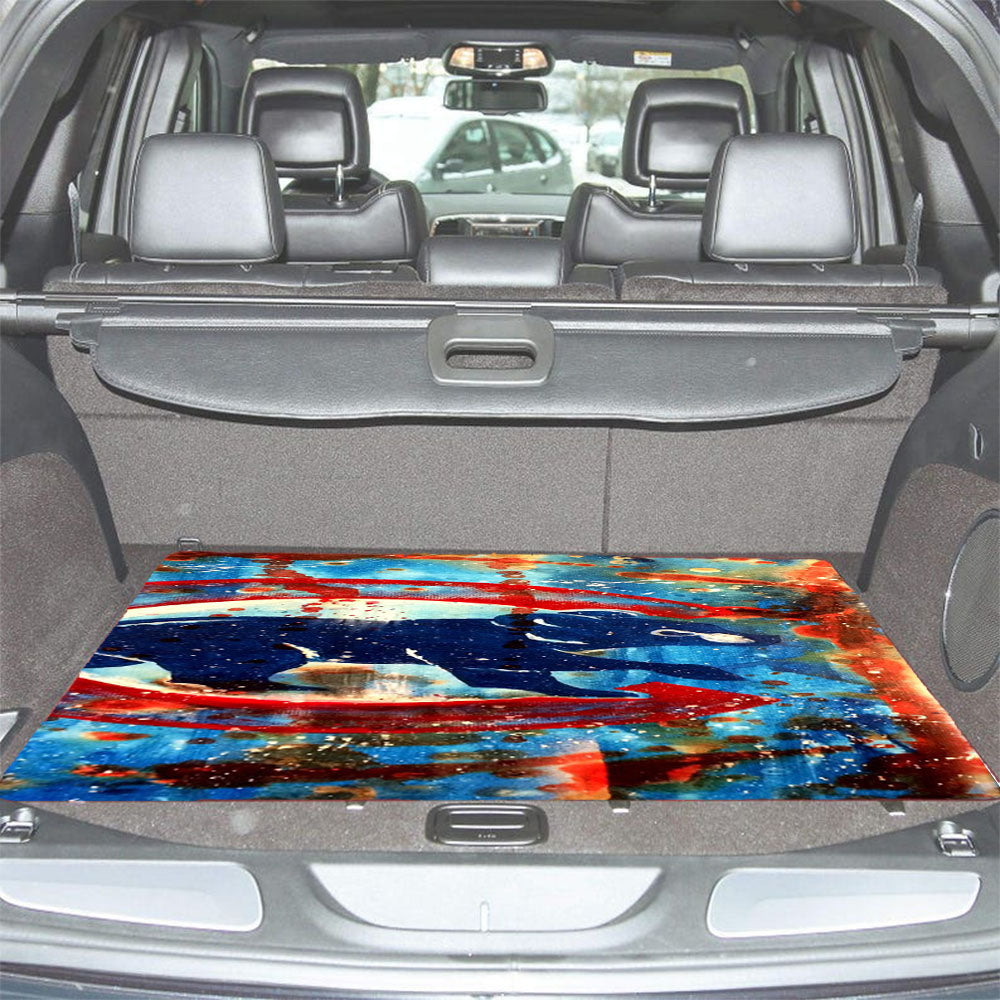 Chicago Cubs Brushes Splatter Art Car Trunk Mat Non Slip