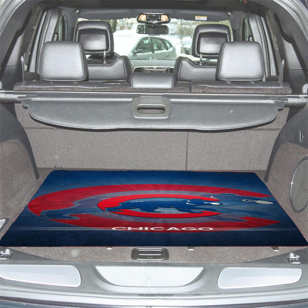 Chicago Cubs Crack Pattern Car Trunk Mat Non Slip