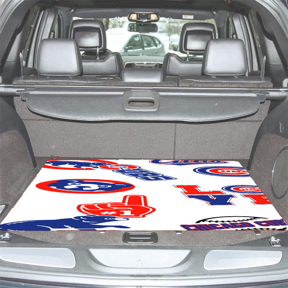 Chicago Cubs Logo Collage Car Trunk Mat Non Slip