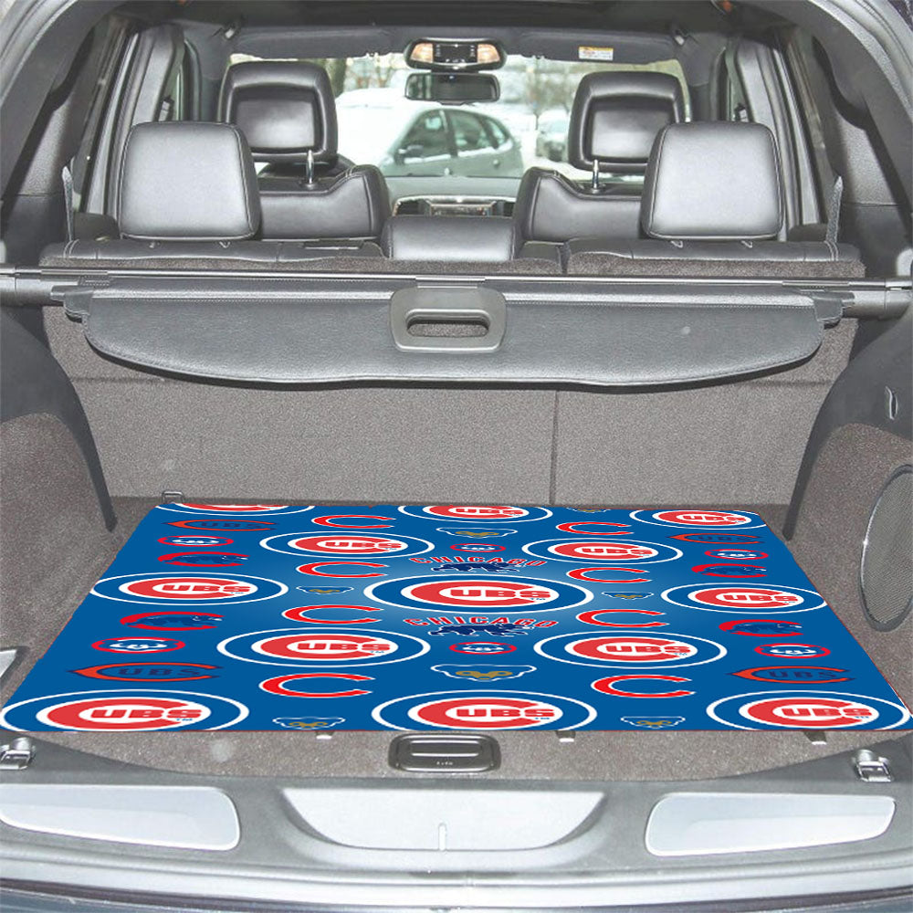 Chicago Cubs Logo Pattern Blue Car Trunk Mat Non Slip