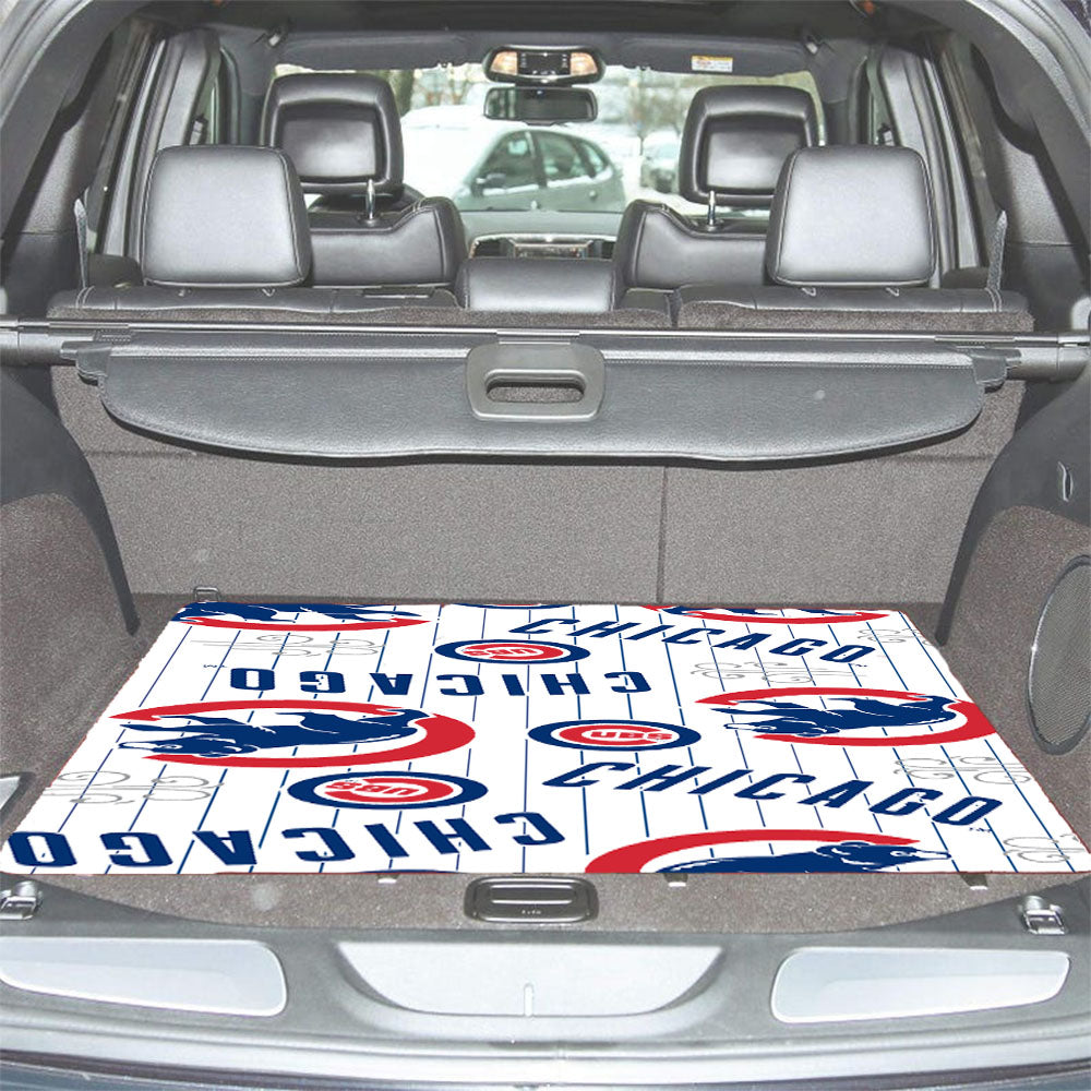 Chicago Cubs Logo Stripe Car Trunk Mat Non Slip