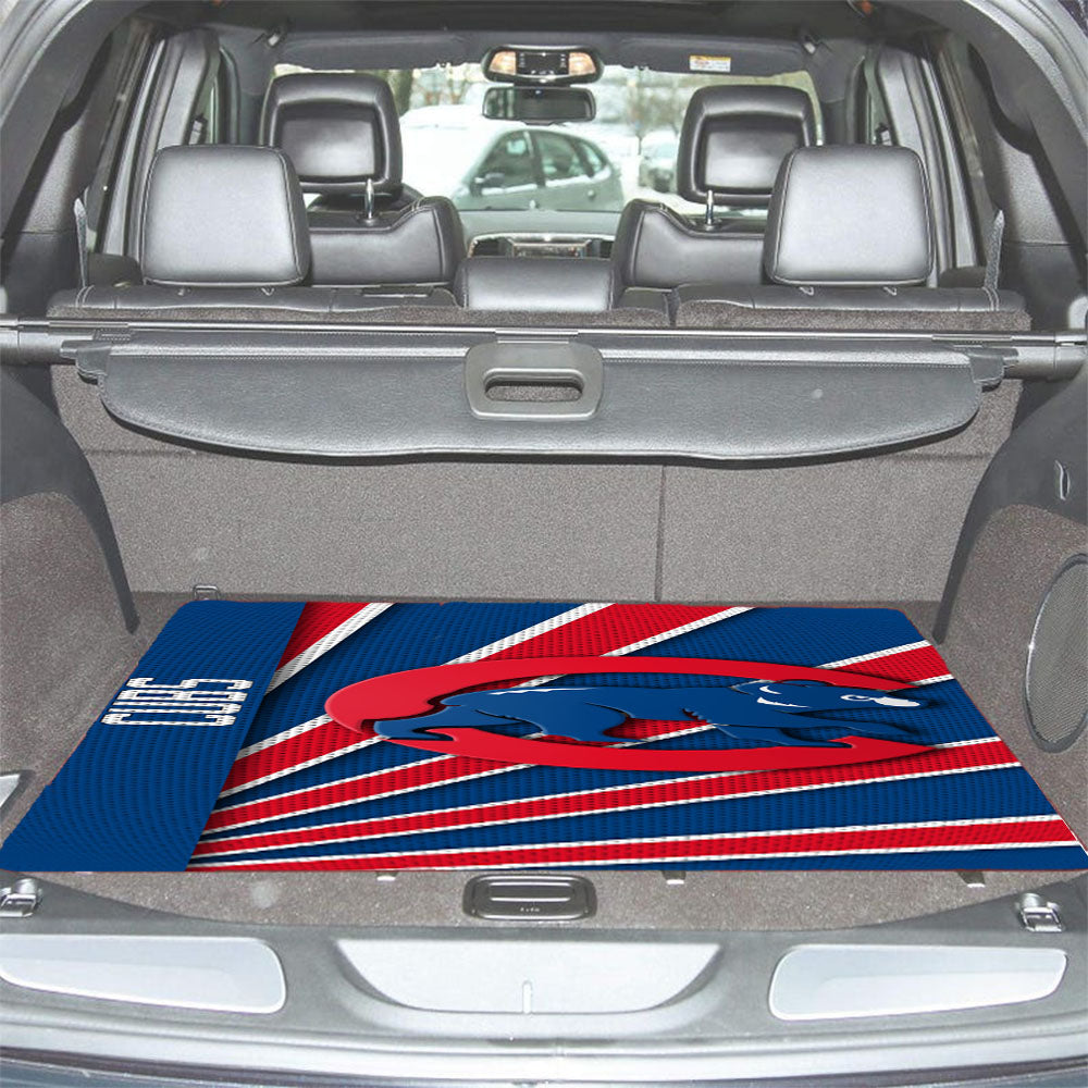 Chicago Cubs Logo Stripe 2 Car Trunk Mat Non Slip