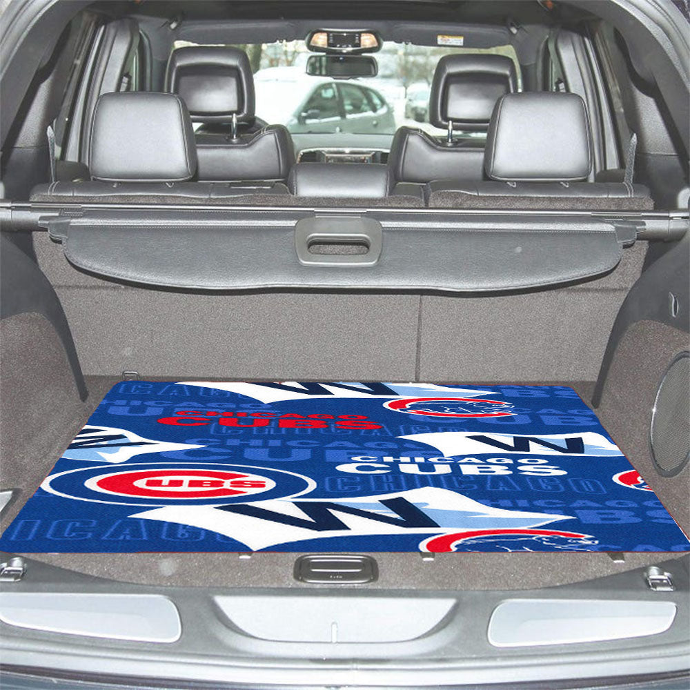 Chicago Cubs Mlb Pattern Fabric Car Trunk Mat Non Slip