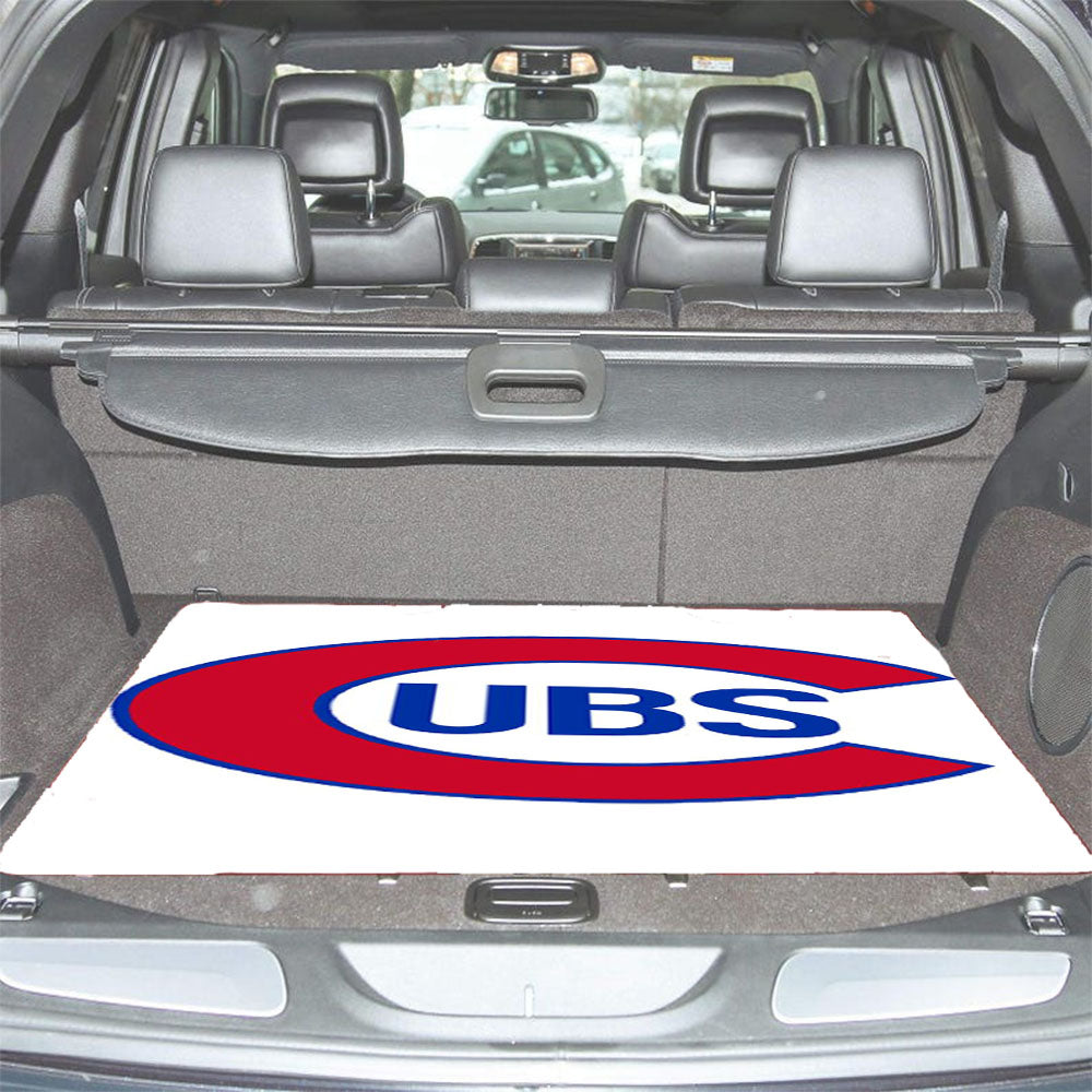 Chicago Cubs On White Car Trunk Mat Non Slip