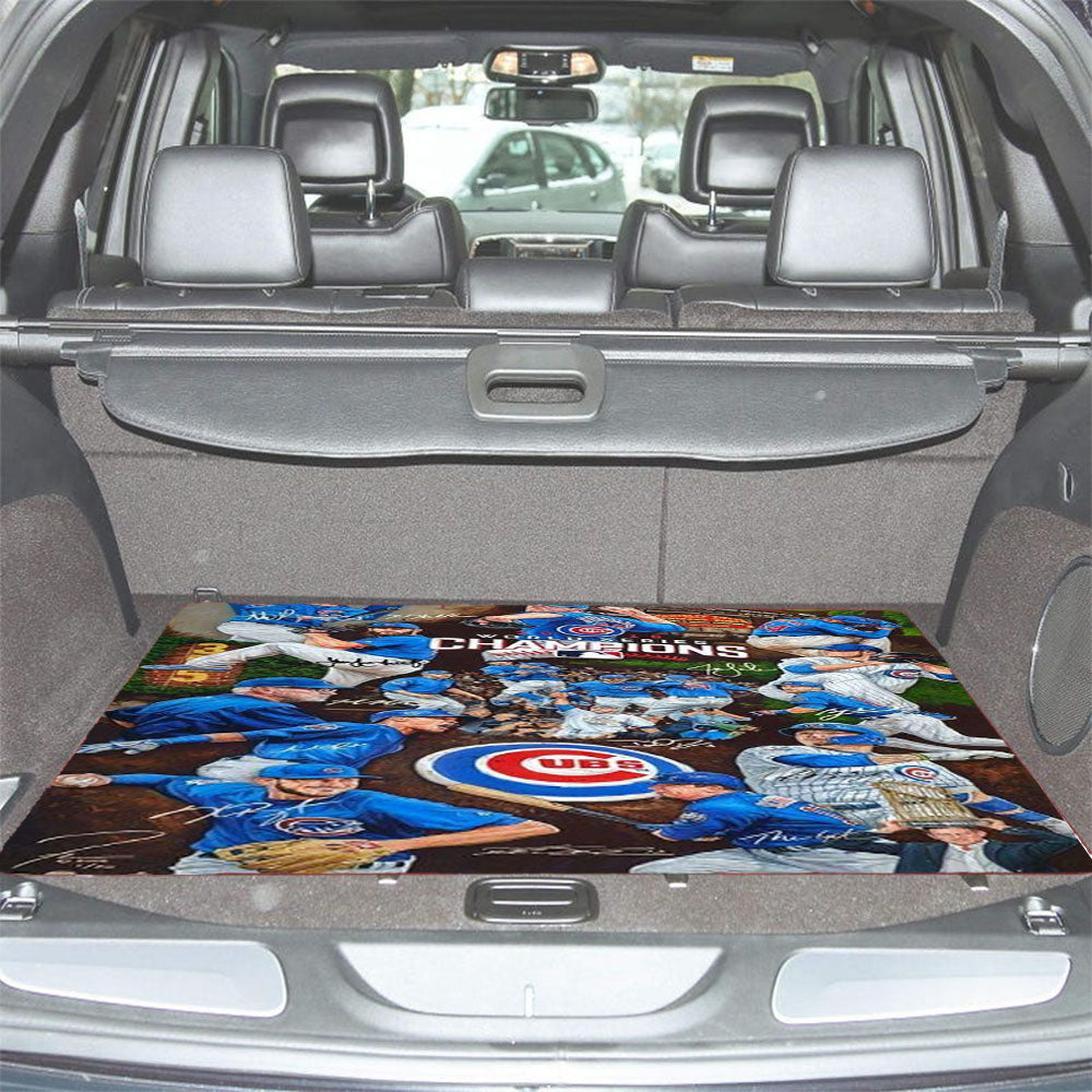 Chicago Cubs Pattern Player Car Trunk Mat Non Slip