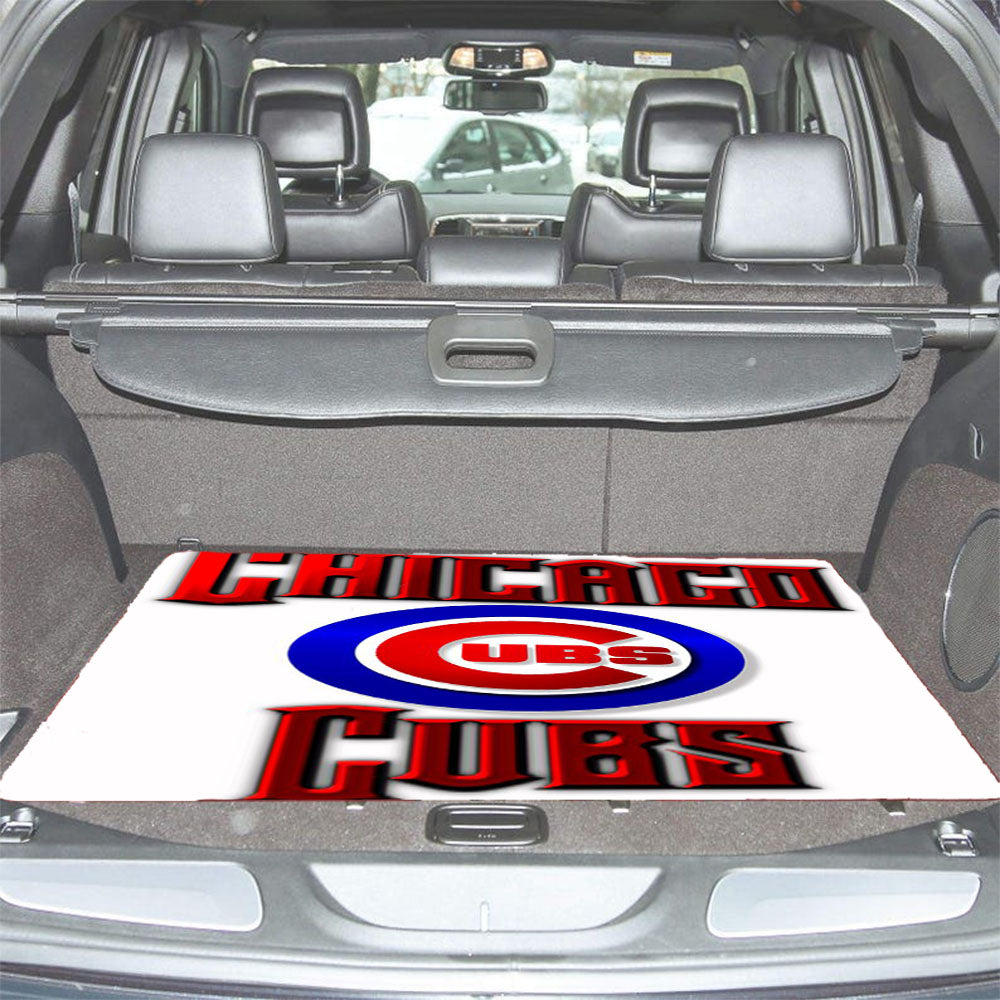 Chicago Cubs Red Text Chrome Car Trunk Mat Non Slip