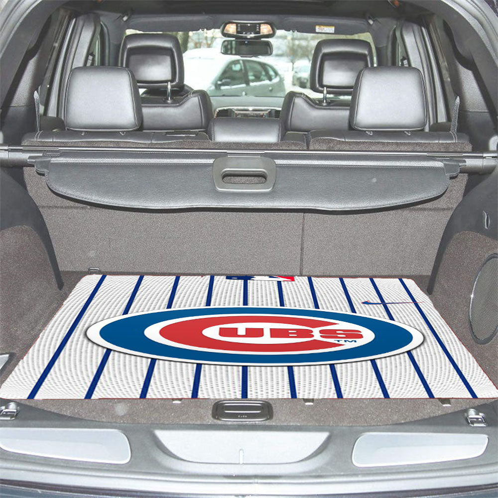 Chicago Cubs Stripe Cente Car Trunk Mat Non Slip