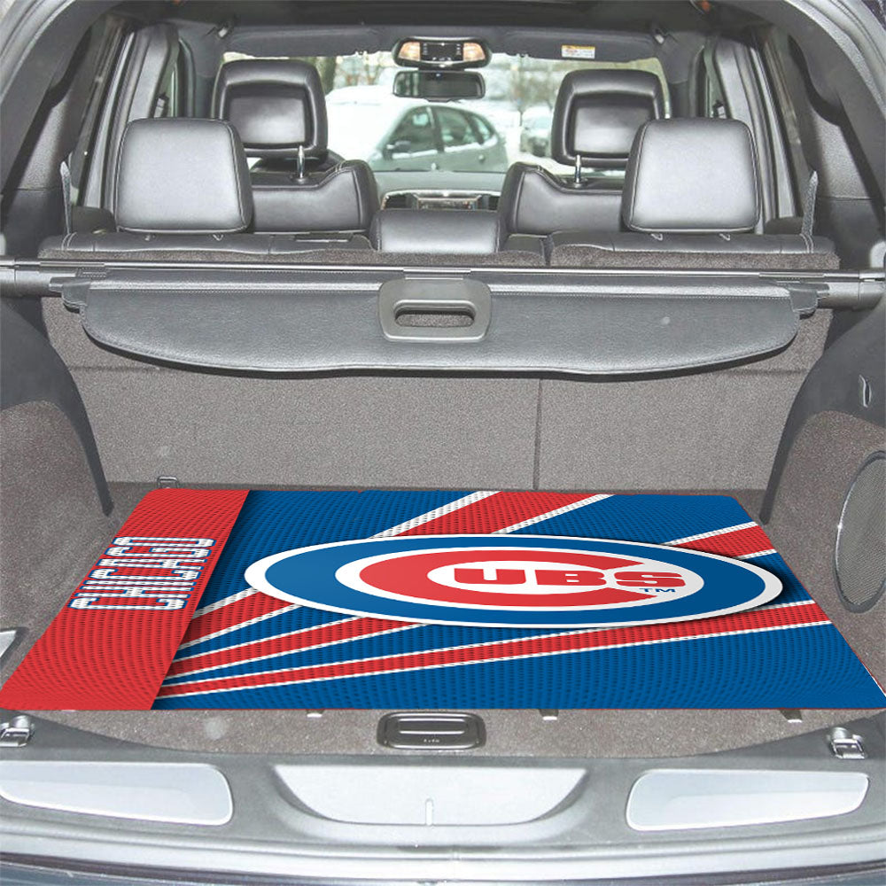 Chicago Cubs Stripe Wallpaper Car Trunk Mat Non Slip