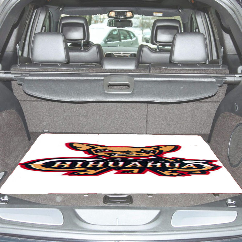 Chihuahua Baseball Logo White Car Trunk Mat Non Slip